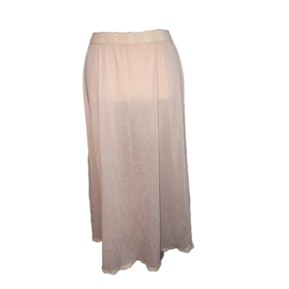 Vintage beige lace trimmed half slip - Picture 2 of 6